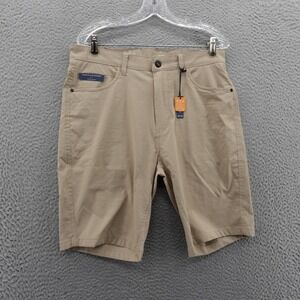 NWT Desert Dunes Performance Chino Shorts‎ 32x9 Beige Mens Flat Front Mid Rise